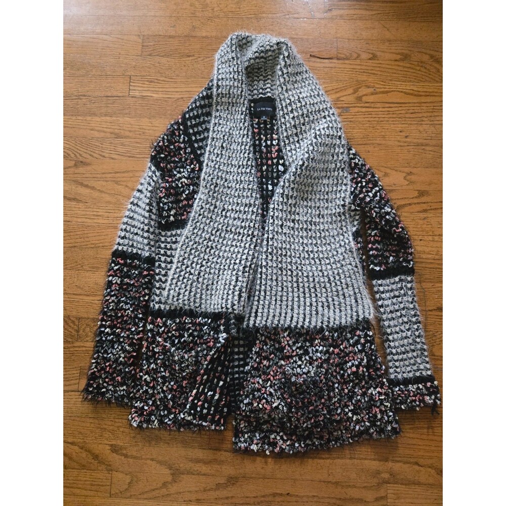 Anthropologie La Fee Verte Confetti Eyelash Knit Cardigan Patchwork Size Medium